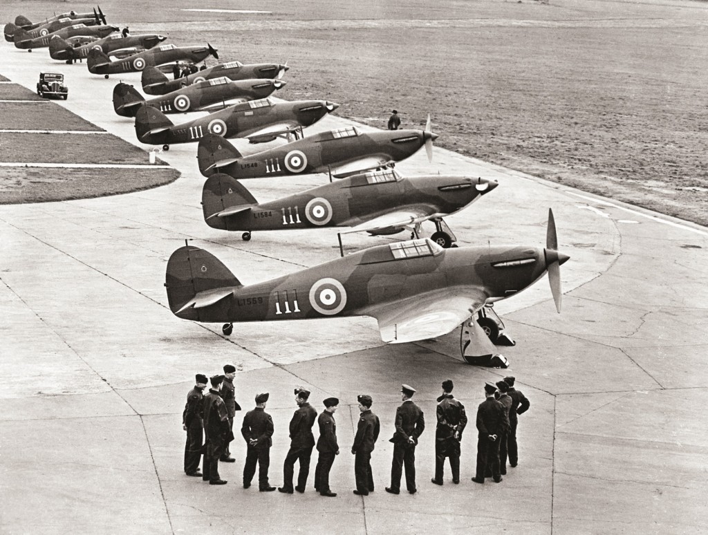 British Hurricane Planes on Runway